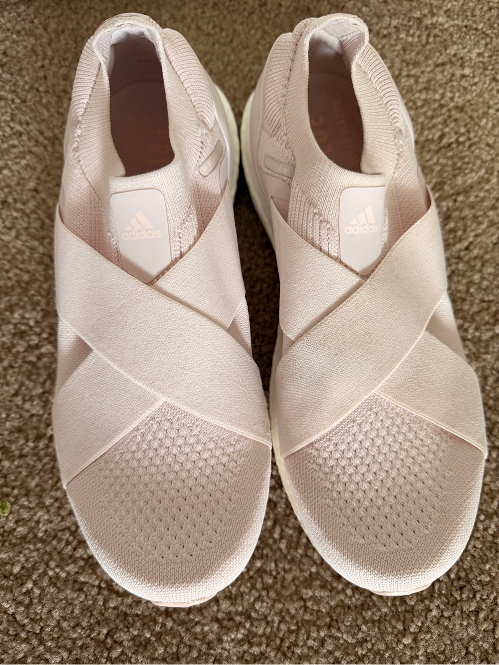 adidas Women’s Slip-On Crossband Knit Sneakers - Pale Pink